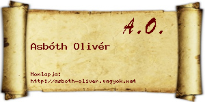 Asbóth Olivér névjegykártya