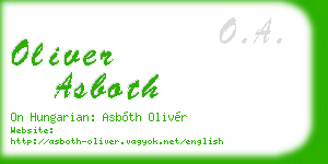 oliver asboth business card
